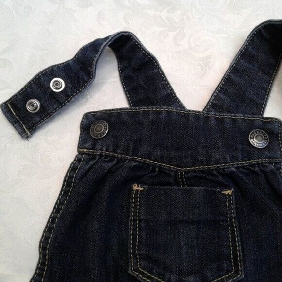 Old Navy 3 Piece Overall Jean Dress Longsleeve Onesie Bloomers Blue Pink 18-24M - Picture 4 of 12